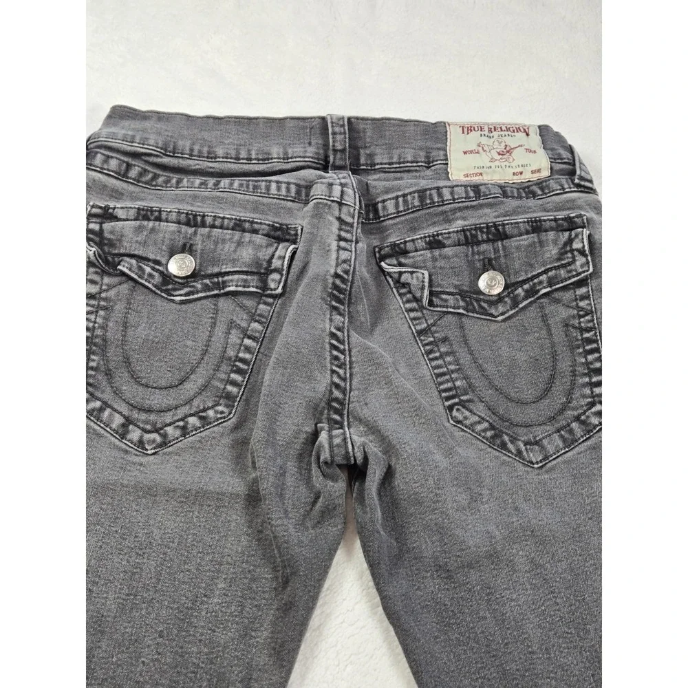 True Religion Mens Jeans‎ Size 34 x 33 Rocco Relaxed Skinny Black washed